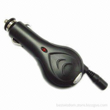Retractable Car Charger with 4.2 to 9V DC Output Voltage, 500 to 800mA Charging Rate